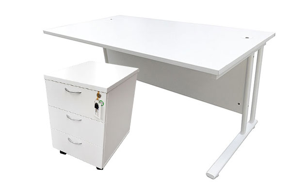 White office desks & pedestals