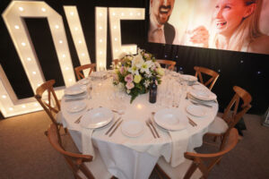 White wedding table settings