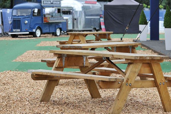 Wooden picnic benches are always in high demand