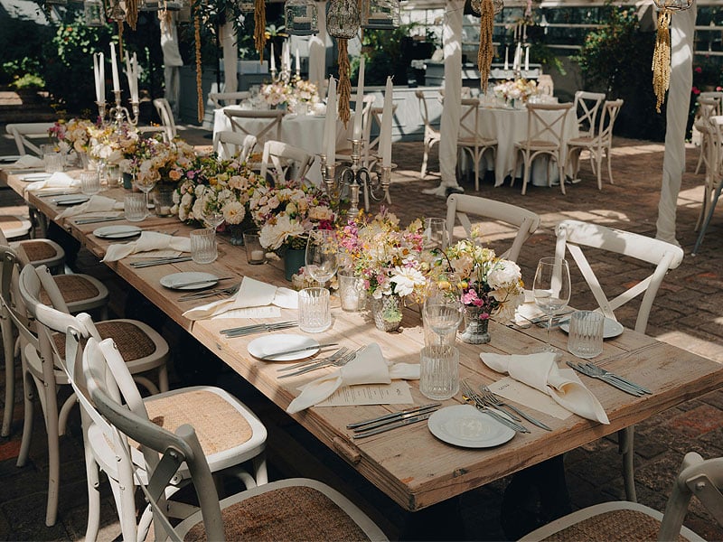 Rustic wedding furniture hire