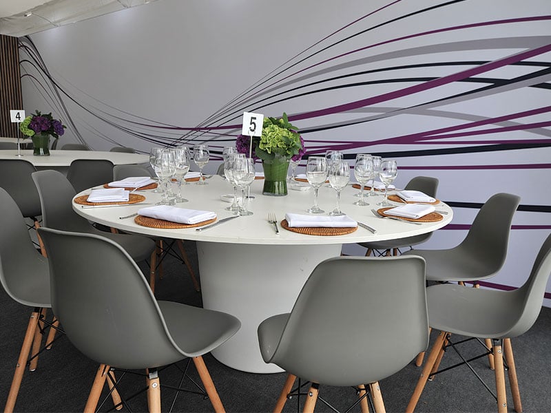 Complete your event setup with round table hire, trestle tables and folding tables